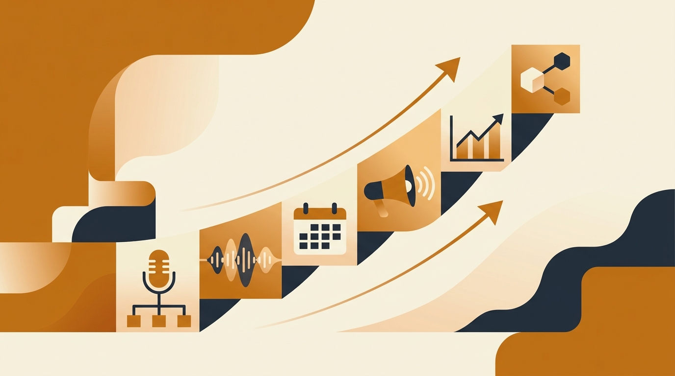 Podcast Aziendale: La Checklist Definitiva per un Lancio di Successo in 90 Giorni — illustrazione su podcast lancio